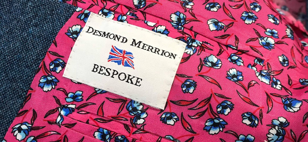 Pink Interlining with Desmond Merrion hand stitched logo patch