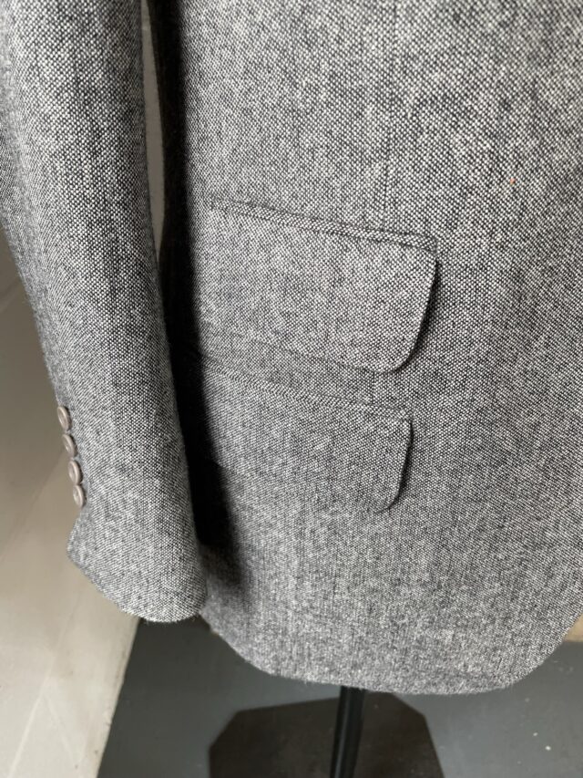 Grey Mens Bespoke Suit Pocket