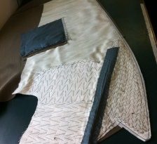 Hand made internals of an oOvercoat for a Russian client.